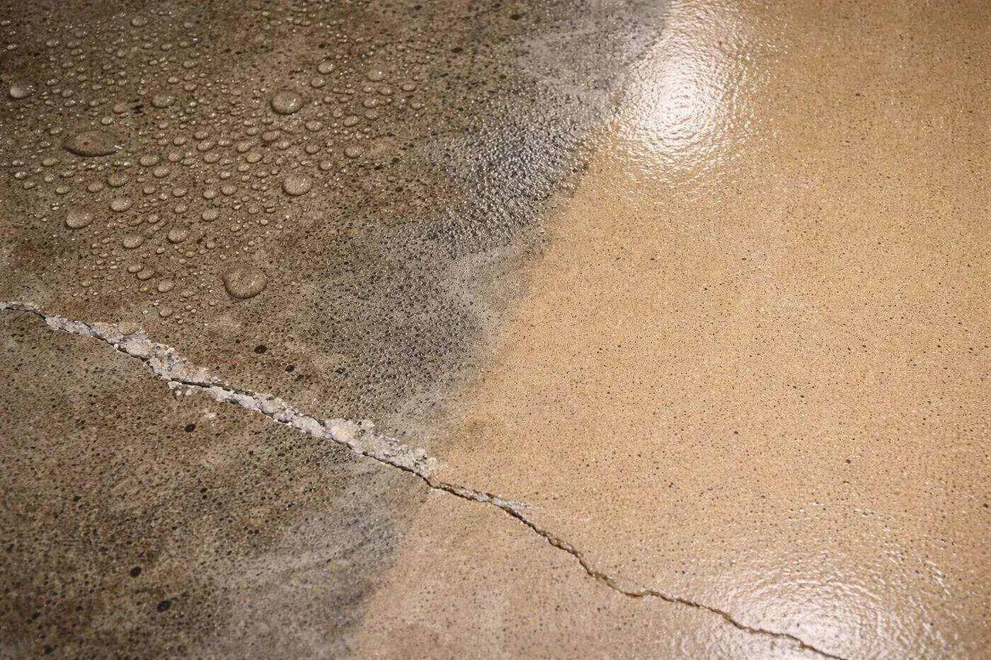 Moisture testing a Palm Beach County concrete slab before epoxy installation