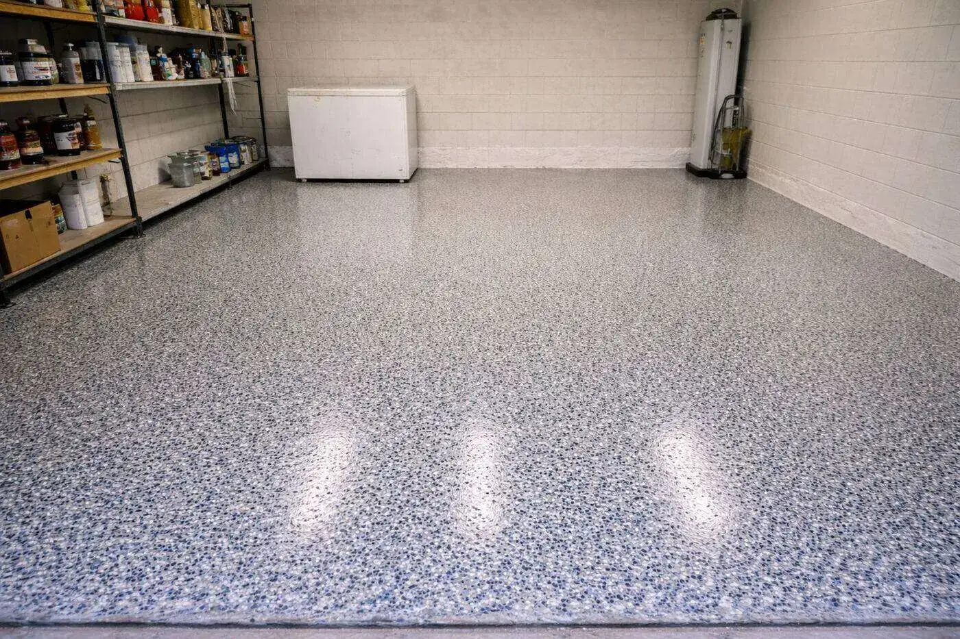 Garage floor after epoxy repair Palm Beach County