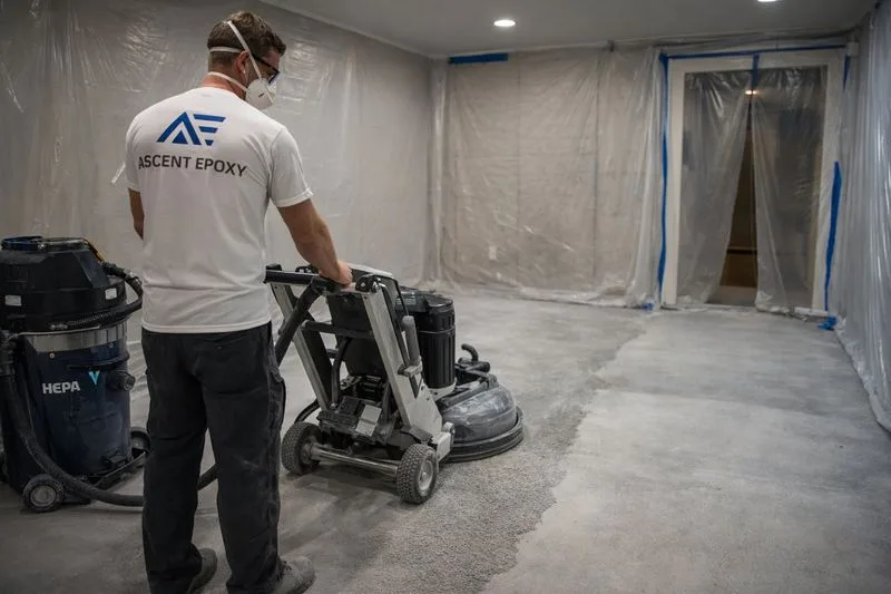 Diamond grinding residential concrete floor Palm Beach County