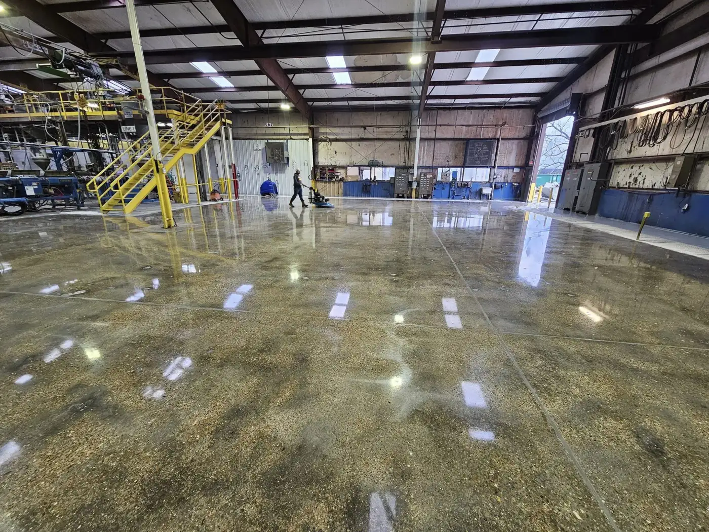 Polished concrete industrial floor Palm Beach County