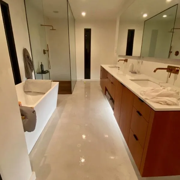Metallic pearl finish epoxy floor Palm Beach County