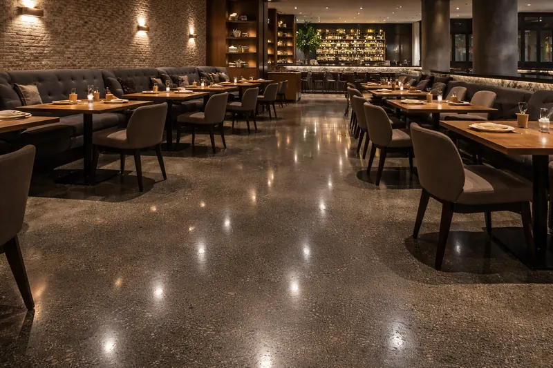 Polished concrete restaurant floor Palm Beach County
